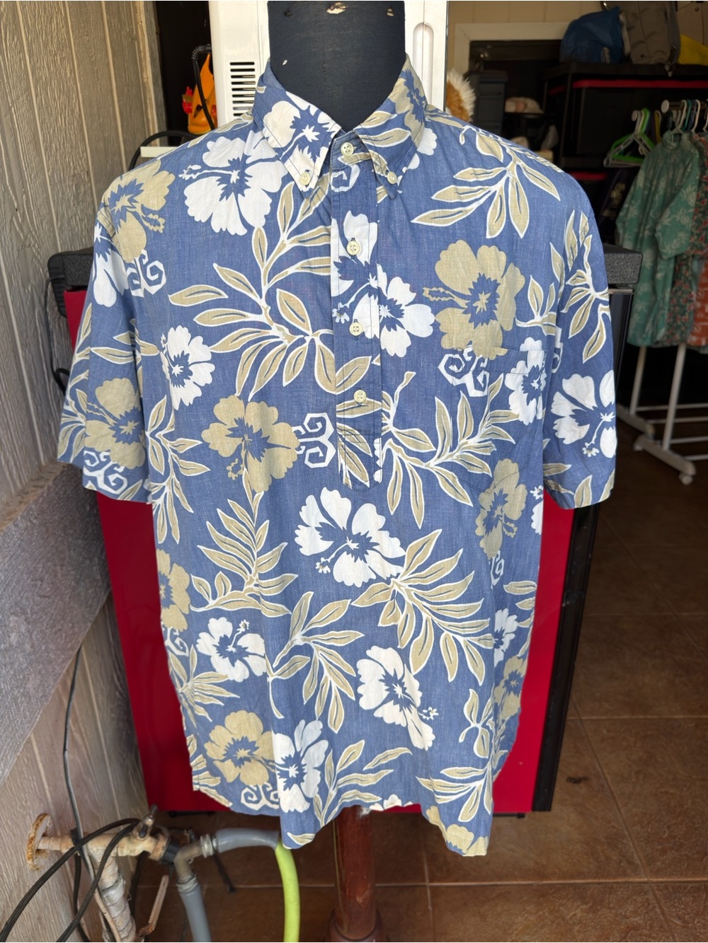 PreOwned Reyn Spooner Phil Edward Hawaiian Print Multicolored Pullover Men's XL